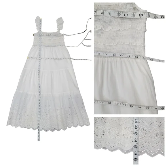 NWT Hello Molly Let Me Fall In Love White Midi Dress Lace Ruffles Women’s M - Picture 15 of 17